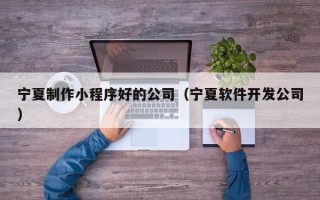 扬中宁夏制作小程序好的公司（宁夏软件开发公司）